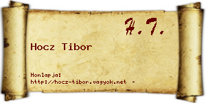 Hocz Tibor névjegykártya